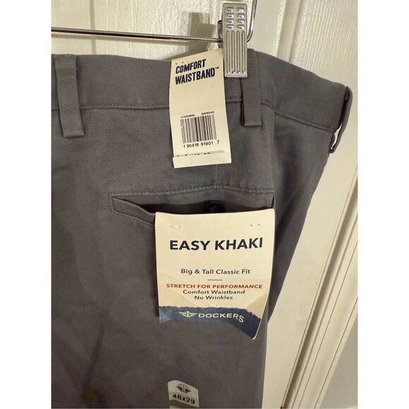 Dockers Gray Big & Tall Easy Khaki Pant sz 48X29 NWT - Picture 4 of 7